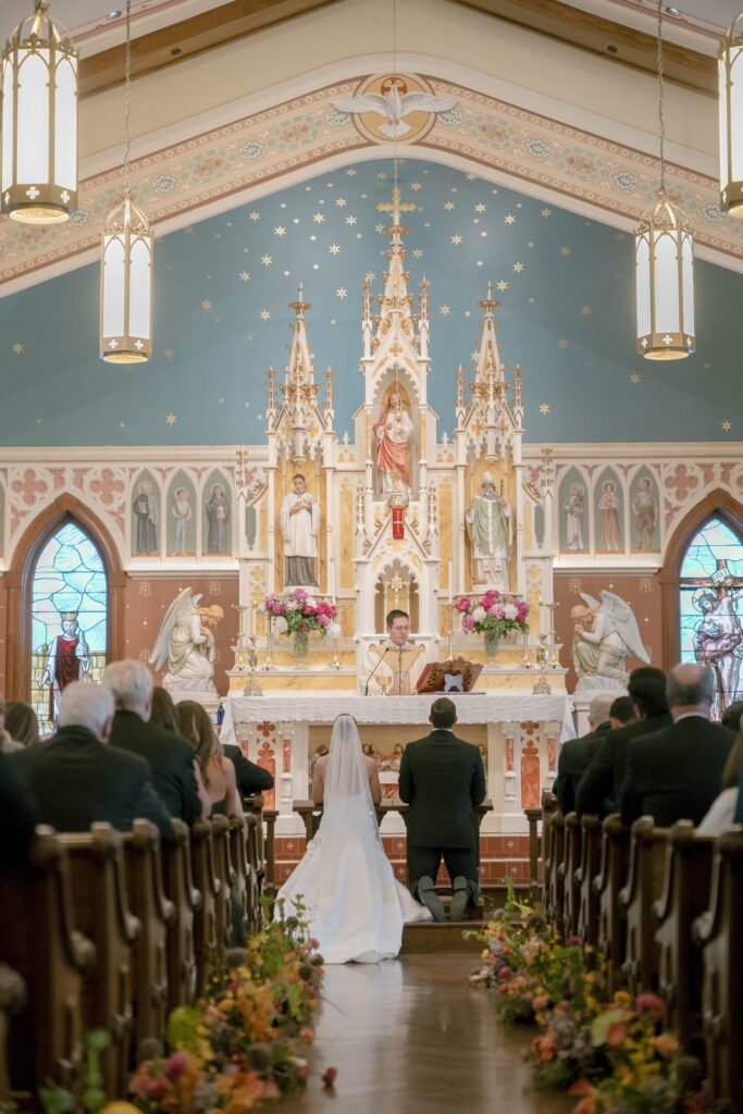 St. Mary's Catholic Church wedding ceremony Aspen
