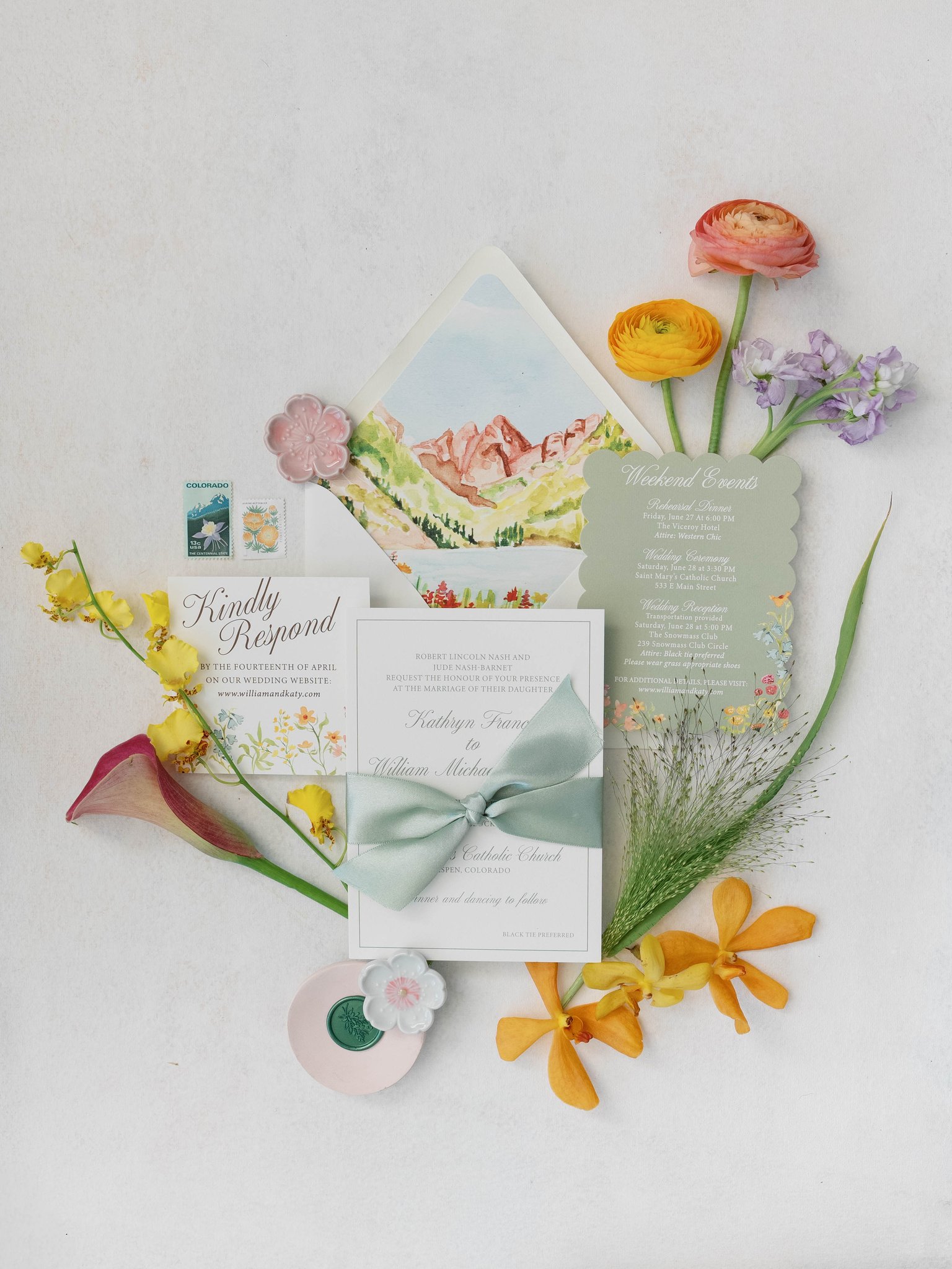 Wedding details luxury Snowmass wedding