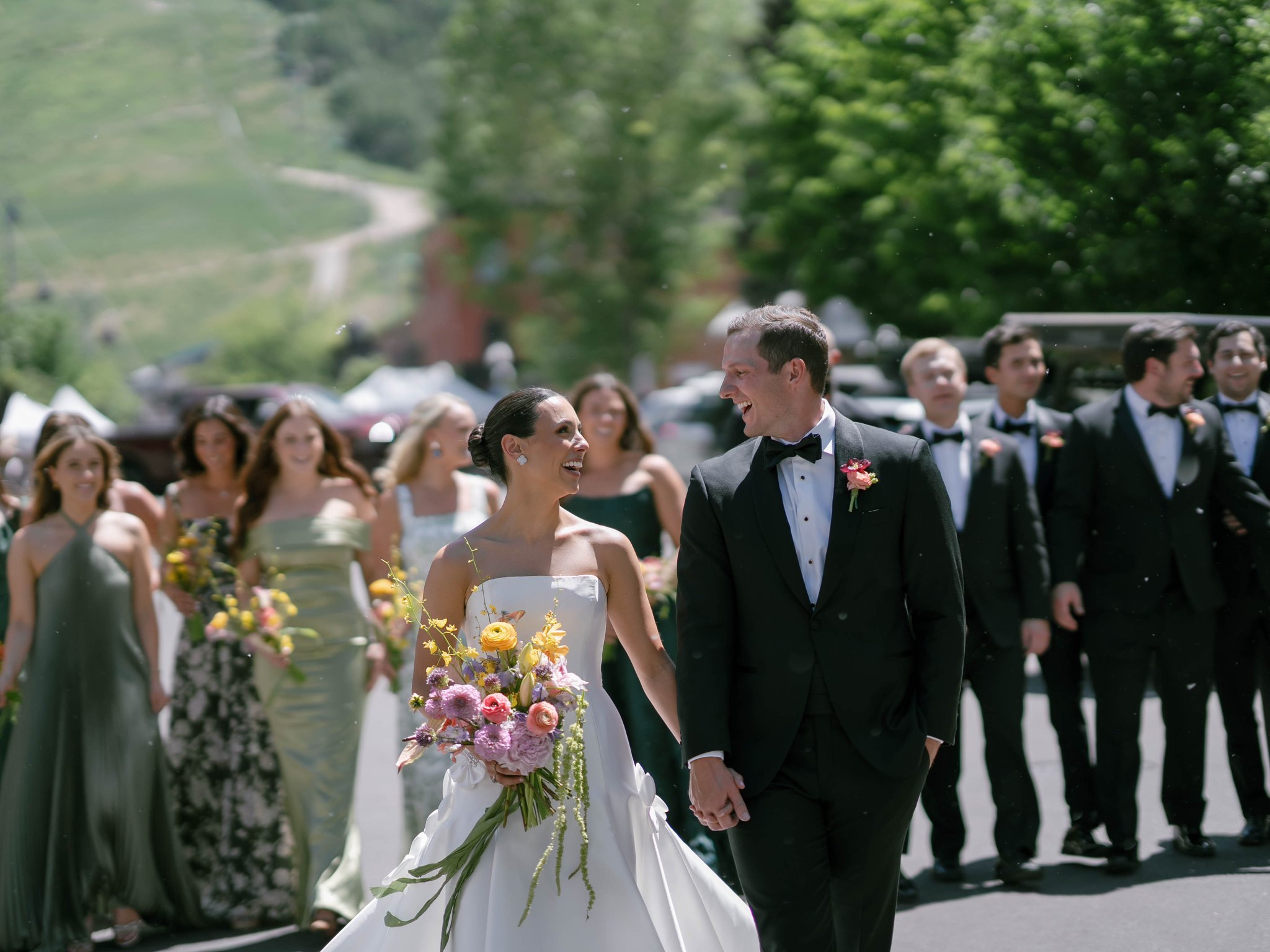 Aspen luxury wedding party photos