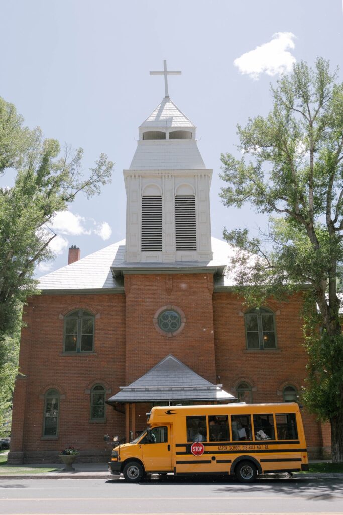 Couple ceremony portrait at St. Mary's Catholic Church