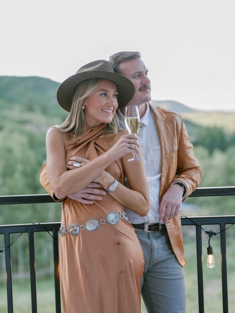 Guests gathering at luxury Snowmass welcome party