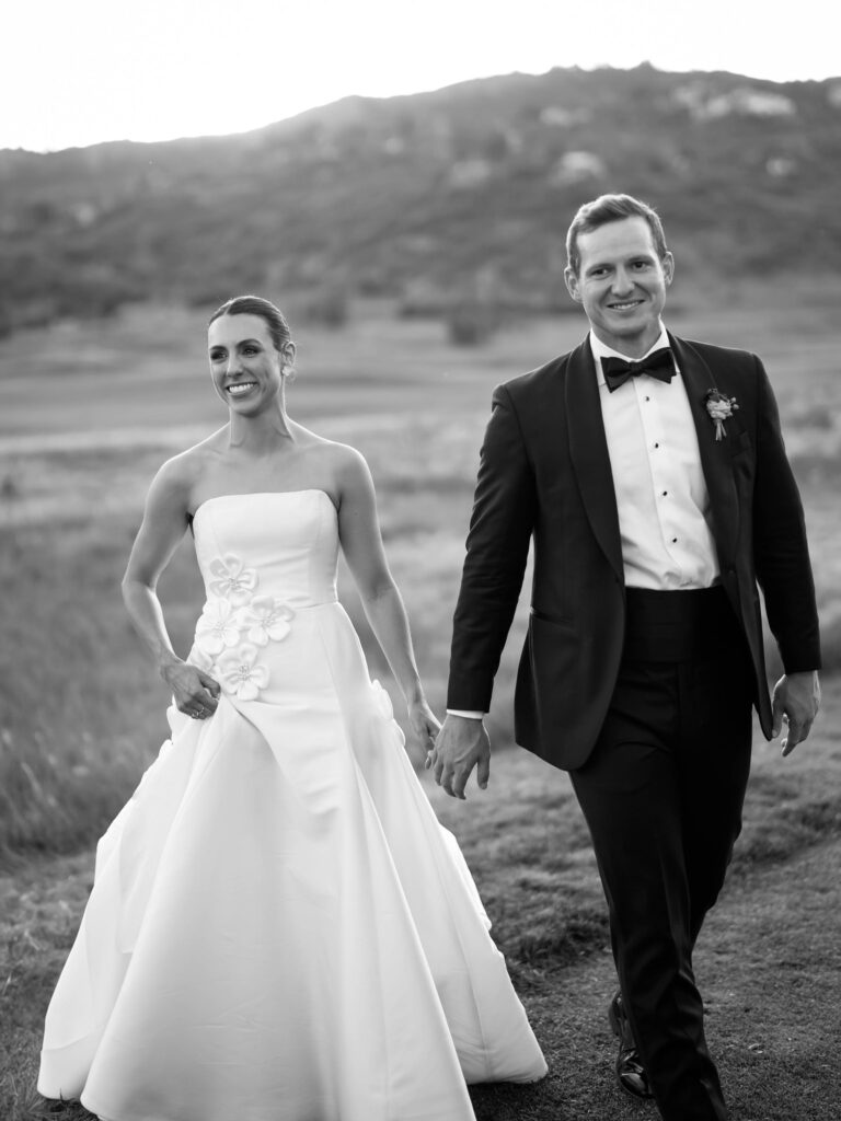 Bride and groom portrait Snowmass mountain wedding