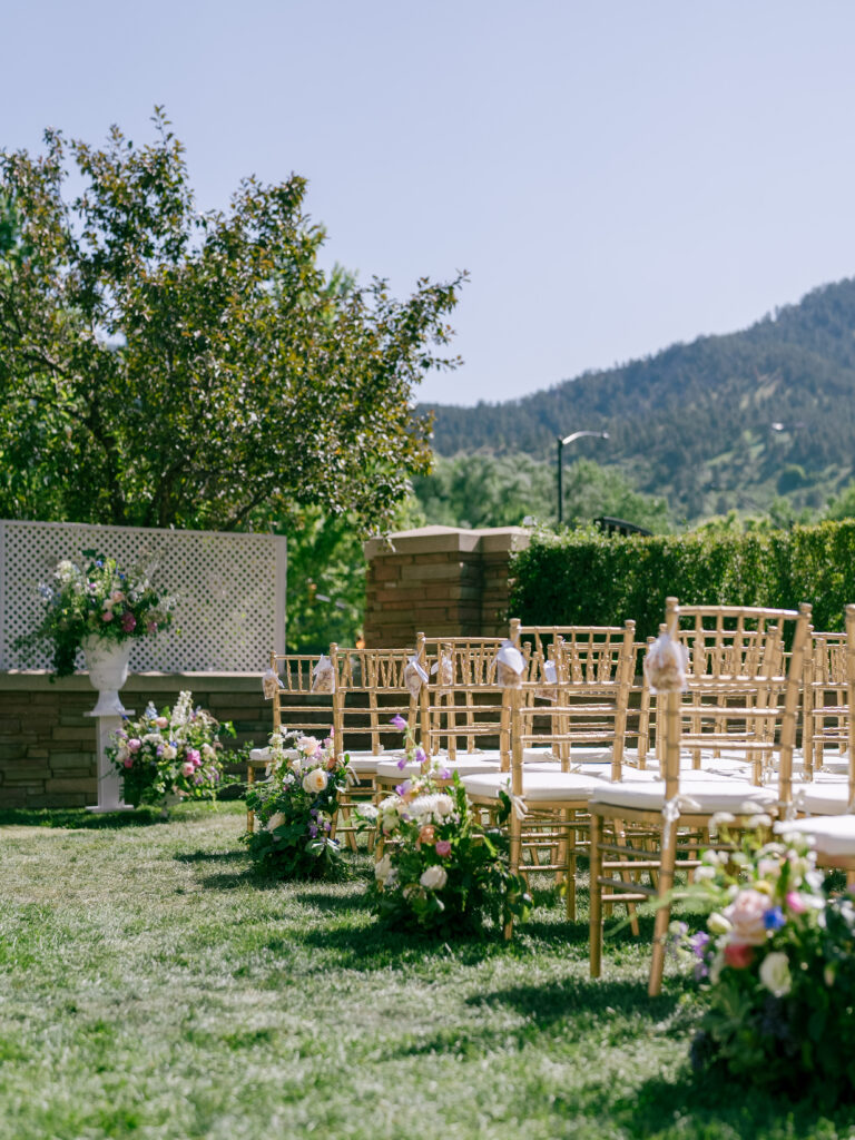 Outdoor ceremony at St Julien Redgarden Lawn