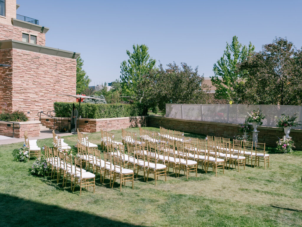 Outdoor ceremony at St Julien Redgarden Lawn