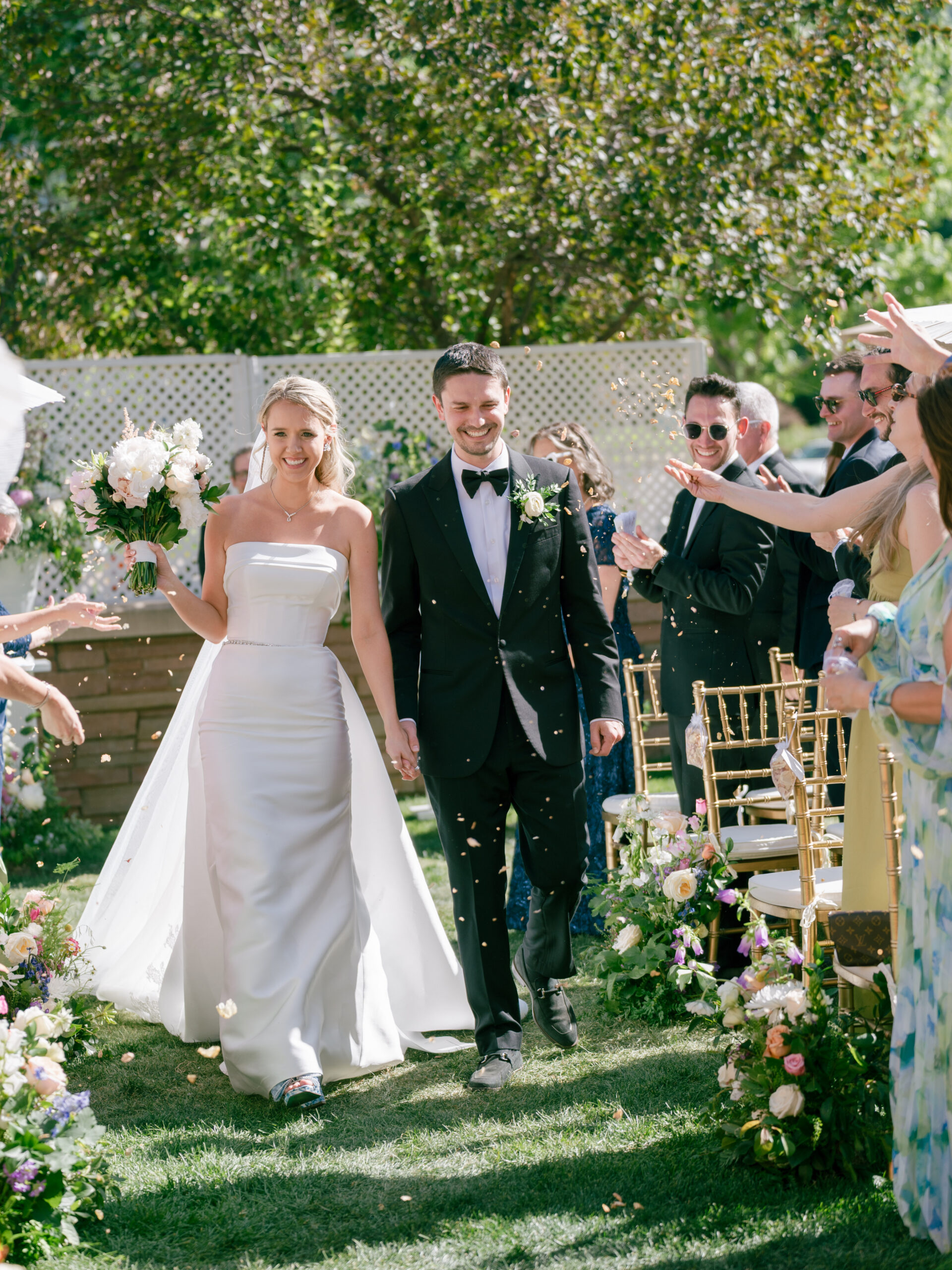 Summer wedding ceremony at St Julien Redgarden Lawn

