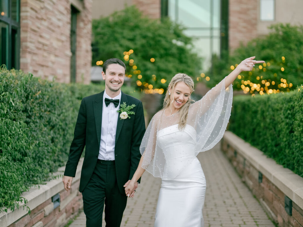 St Julien wedding gardens evening portrait