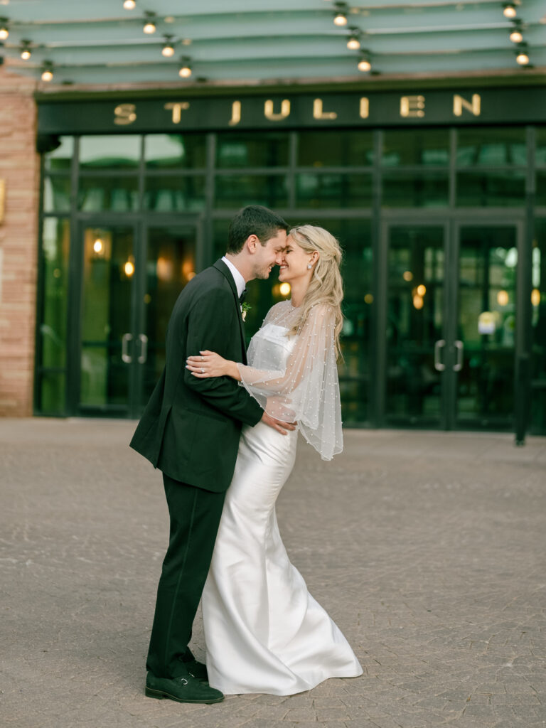 Couple sunset portrait Boulder luxury wedding

