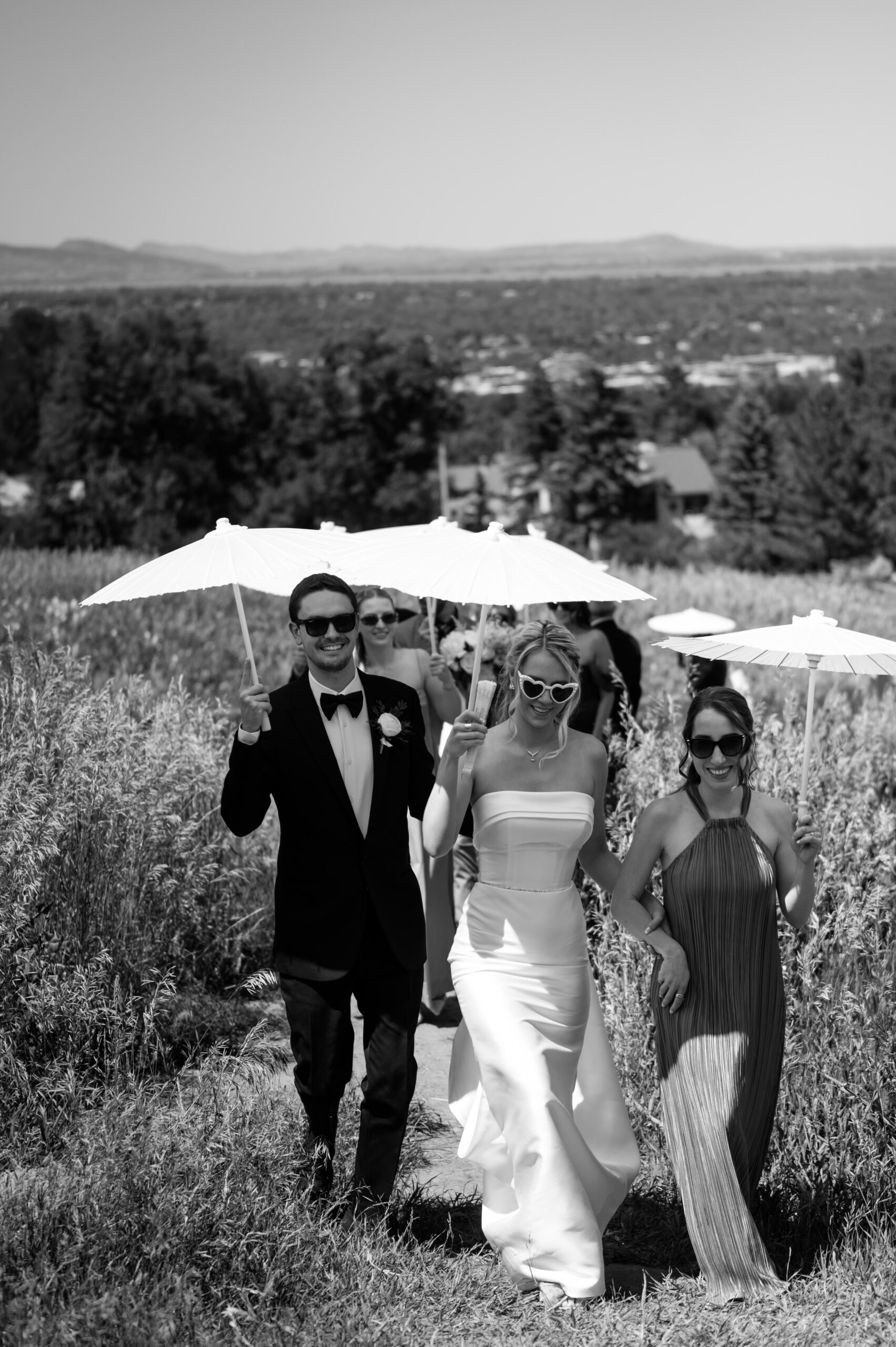 Wedding party portraits at Chautauqua Park Boulder
